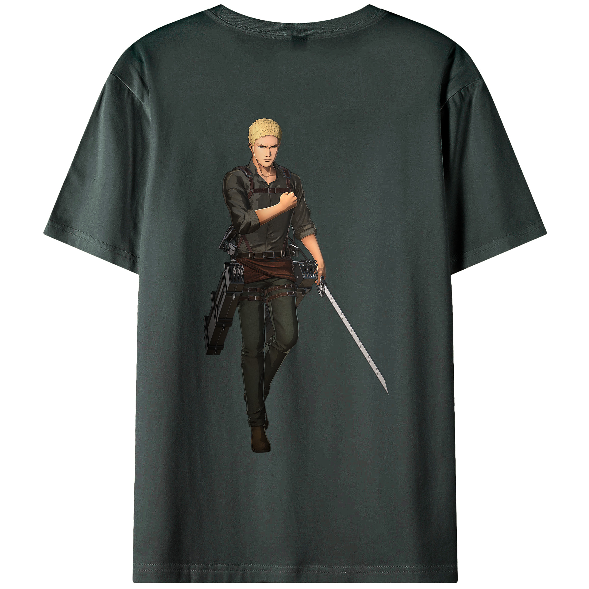 （画像用） 進撃の巨人 ライナー・ブラウン Attack on Titan Reiner Braun 綿100％ メンズ半袖Tシャツ（バックプリント） 通気性
